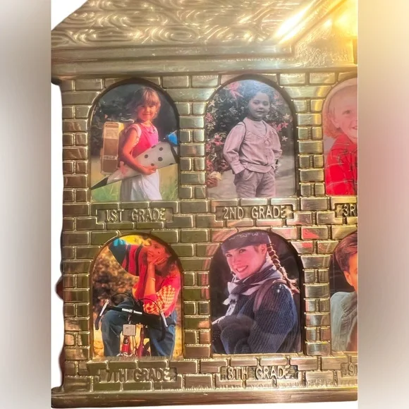 Solid Brass Never Used School House 12 Grade Photo Picture Frame - Picture 4 of 6